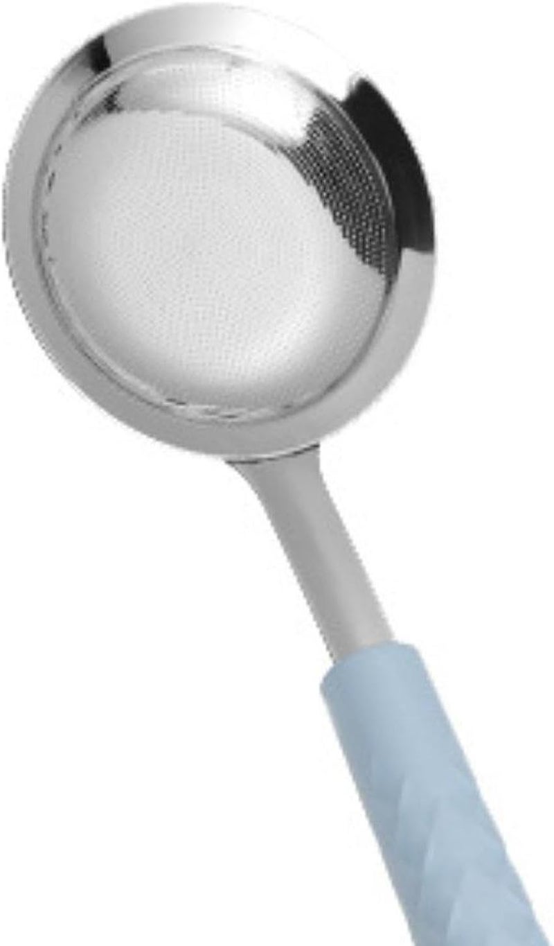 Qianly Fine Mesh Skimmer Spoon Stainless Steel Handheld Easy to Clean Oil Separator Slotted Colander Hot Pot Strainer, Blue - Image 4