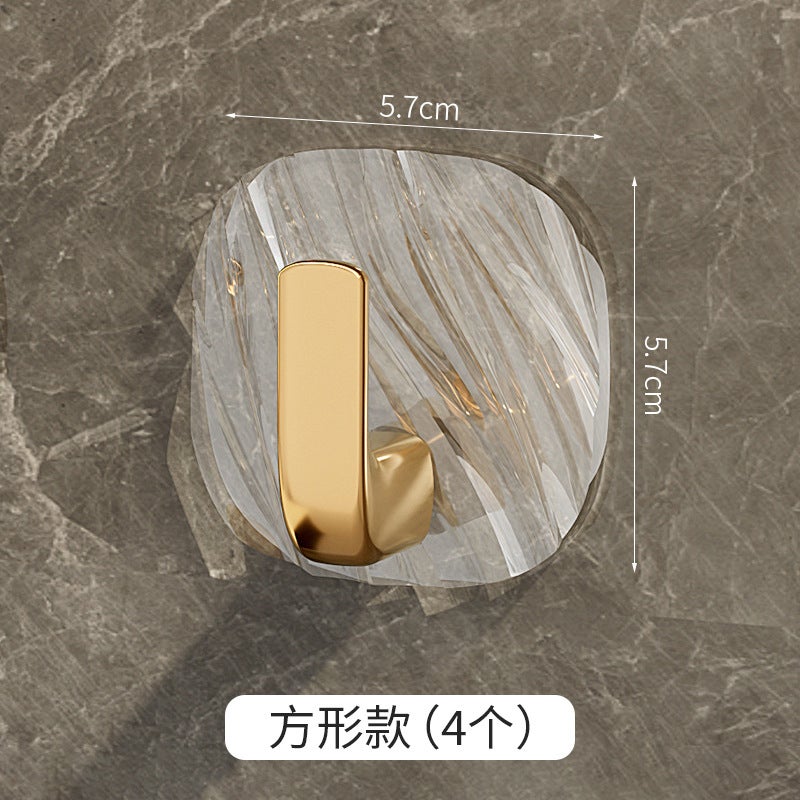 Acrylic Clear Adhesive Hooks No-Drill Bathroom Wall Hangers Square style 