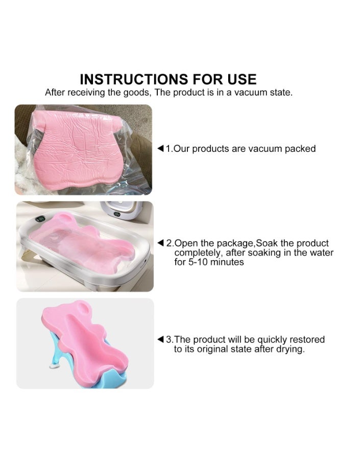 Soft Infant Bath Sponge Skid Proof Baby Bath Mat Newborn Odor Free (Pink) - Image 4