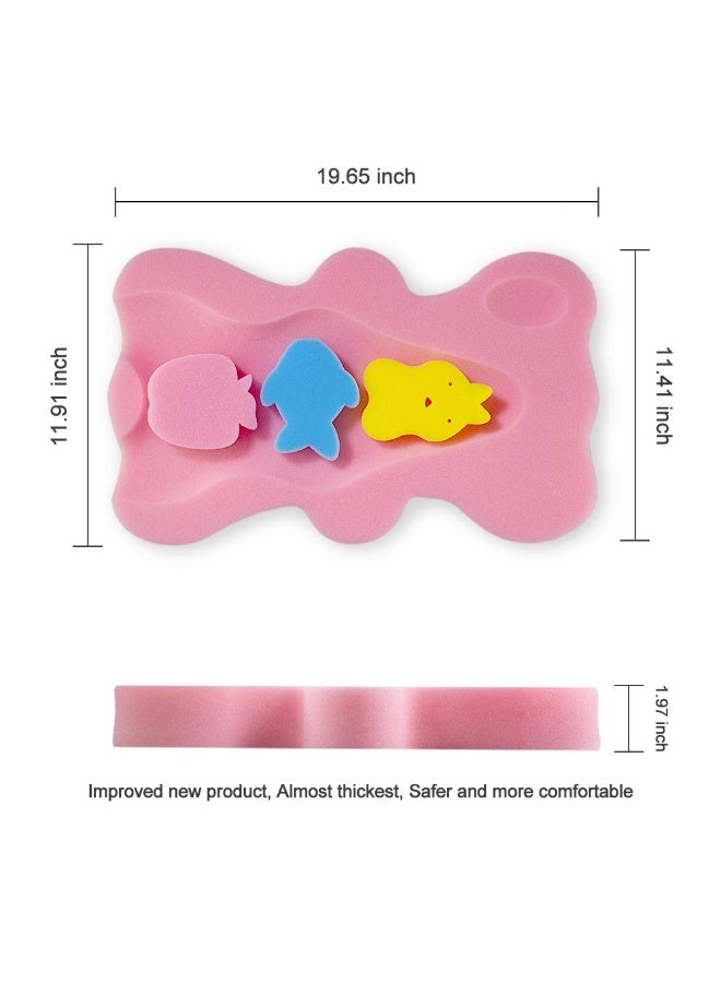 Soft Infant Bath Sponge Skid Proof Baby Bath Mat Newborn Odor Free (Pink) - Image 3