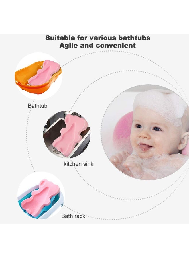 Soft Infant Bath Sponge Skid Proof Baby Bath Mat Newborn Odor Free (Pink) - Image 5