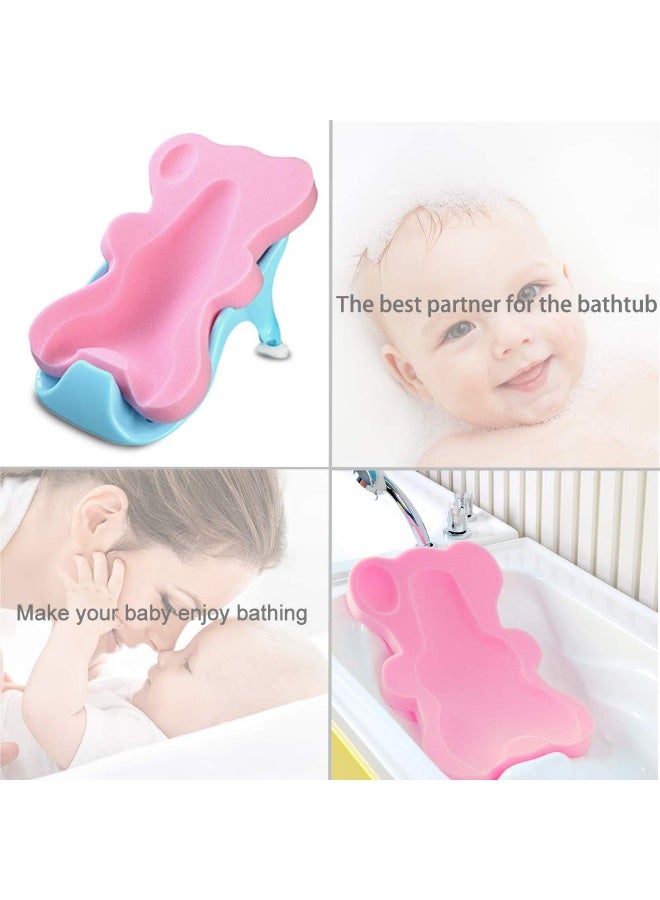Soft Infant Bath Sponge Skid Proof Baby Bath Mat Newborn Odor Free (Pink) - Image 2