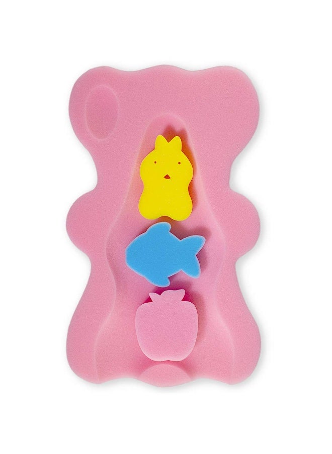 Soft Infant Bath Sponge Skid Proof Baby Bath Mat Newborn Odor Free (Pink) - Image 1