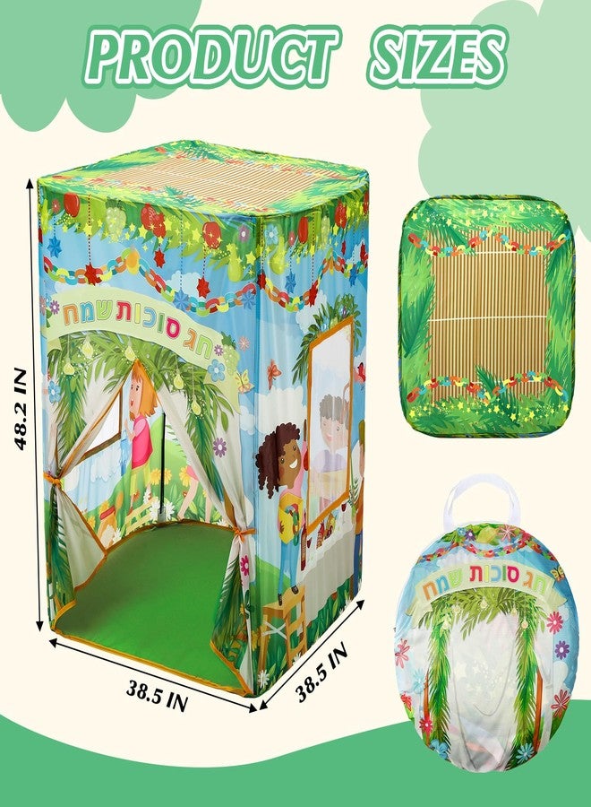 Vincreem Children's Pop up Sukkah, Kids Play Sukkot Tent with 180 Paper Chain Strips, Foldable Playhouse Tent for Indoor Outdoor Game Party Boys Girls Birthday Gifts - Image 2