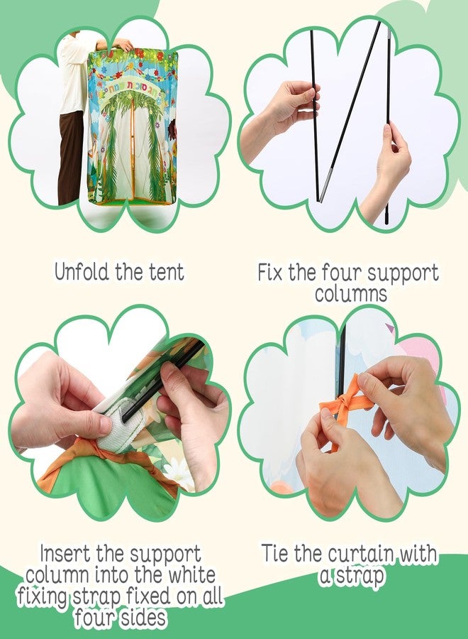 Vincreem Children's Pop up Sukkah, Kids Play Sukkot Tent with 180 Paper Chain Strips, Foldable Playhouse Tent for Indoor Outdoor Game Party Boys Girls Birthday Gifts - Image 3