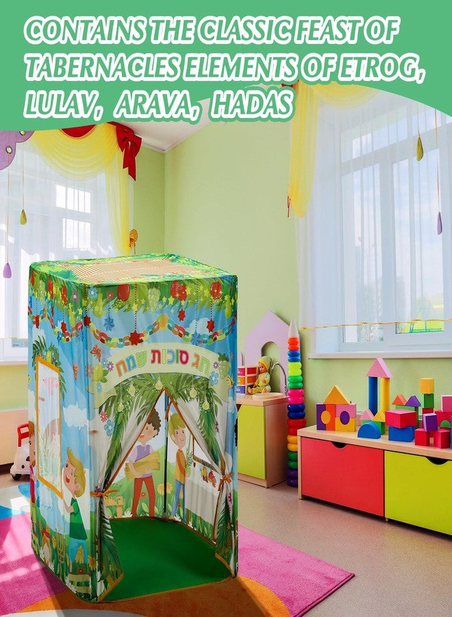 Vincreem Children's Pop up Sukkah, Kids Play Sukkot Tent with 180 Paper Chain Strips, Foldable Playhouse Tent for Indoor Outdoor Game Party Boys Girls Birthday Gifts - Image 5