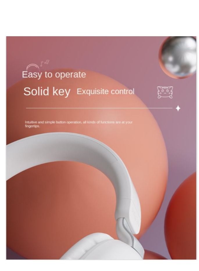 Y&D Kids Wireless Headphones, Bluetooth Over Ear Headphones with Cute Cat Colorful LED Lights,Wireless&Wired,Foldable Build-in Mic Bluetooth Headphones For Kids Girls Teens Adults School - Image 2