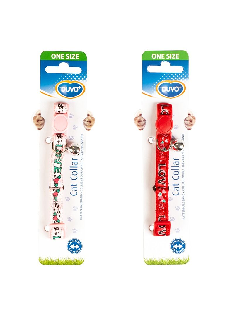 duvo Plus Cat Collar Love Nylon Mixed Colors - Image 2