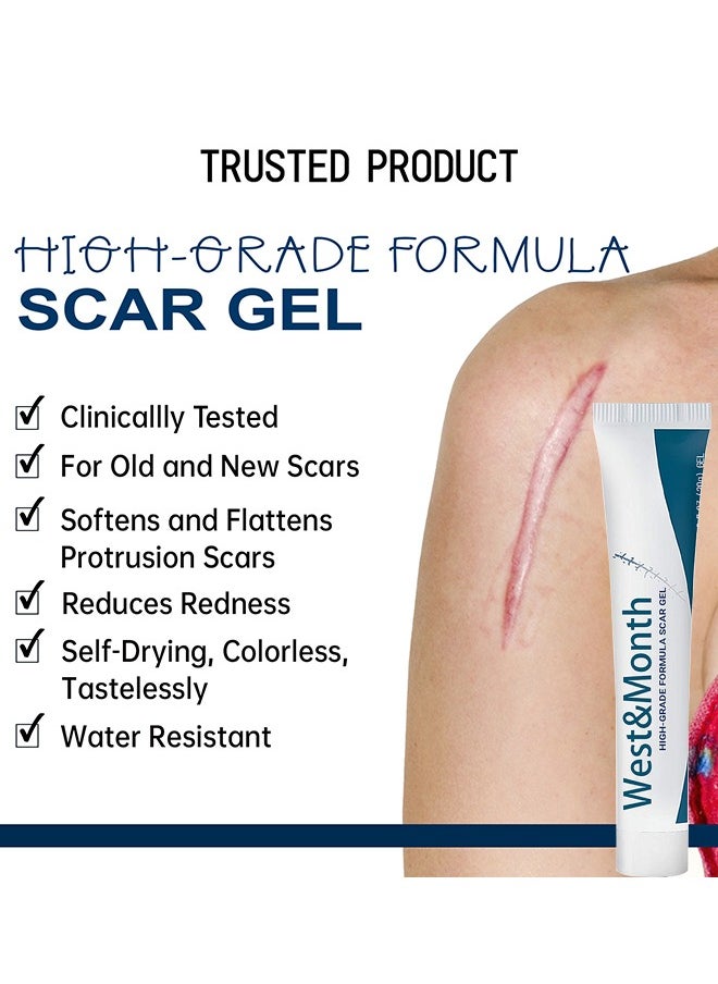 West&Month - Silicone Scar Removal Gel, Hight Quality Scar Removal Gel, Acne Scar Treatment, Deep Acne Scar Removal, Burns Keloids Hypertrophic, Repair Damaged Skin, Removing Acne Marks Scar Repair Cream ﻿ - Image 1