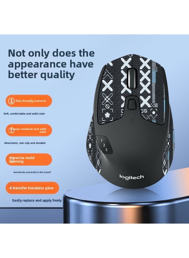 Suitable For Logitech M720 Mouse Anti-slip Sticker Sweat-proof Sweat-absorbent Side Protection Palm Sticker M720 All-inclusive Color Change Film-Color:[half Pack] One Red Printed Mouse Sticker [free Cleaning Cotton] - Image 3