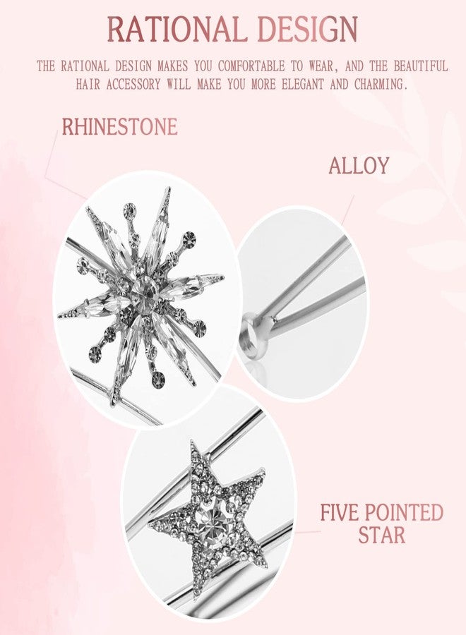 KALLORY Moon Decor Rhinestone Crowns Tiaras Star Headband, Glitter Hair Band Princess Tiara Wedding Headpiece for Women Girls, Hair Accessories Wedding Decor - Image 3