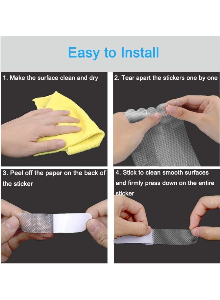 شرائط لاصقة مقاومة للانزلاق لحوض الاستحمام، مداس دش أمان لحوض الاستحمام وحمام السباحة والأرضيات والحمامات والسلالم لمنع الانزلاق، 20 عبوة - Image 5