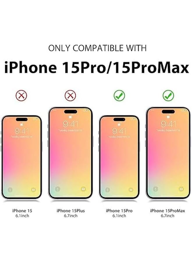 erorex 2 Pack Camera Lens Protector For Iphone 15 Pro Iphone 15 Pro Max Alloy Metal Camera Cover With Tempered Glass Screen Protector Accessories Scratch Resistant Natural Titanium - Image 2