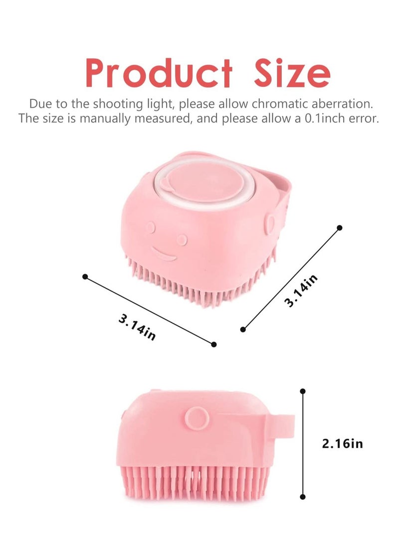 MissTiara - Dog Cat Bath Brush Pet Grooming Soothe Massage Brush with Shampoo Dispenser Soft Silicone Bristle for Short Haired Dogs Cats Shower - Image 1