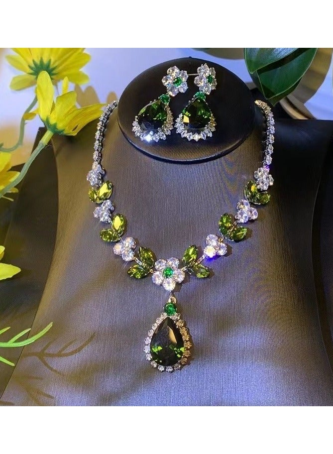 Mark Fairwhale High end luxury and fashionable new zircon earring necklace set  - Image 1