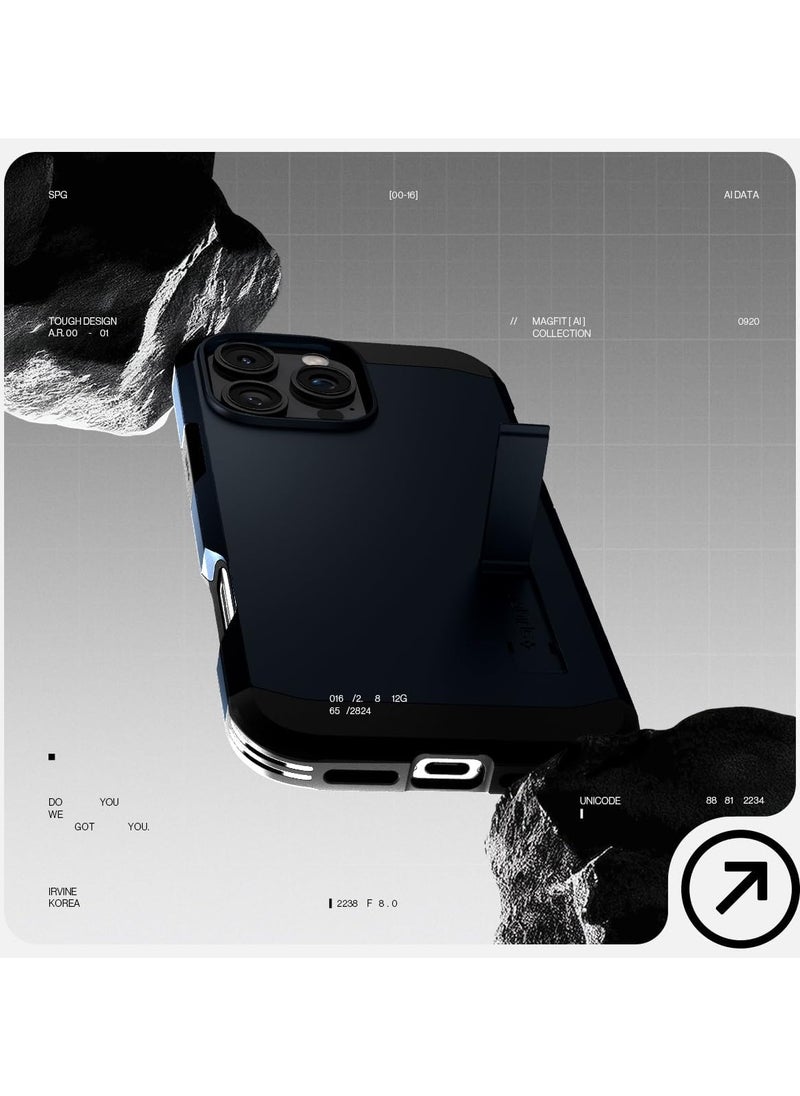 Spigen Tough Armor MagFit AI for iPhone 16 Pro Case Cover MagSafe with Kickstand (2024) - Metal Slate  - Image 3