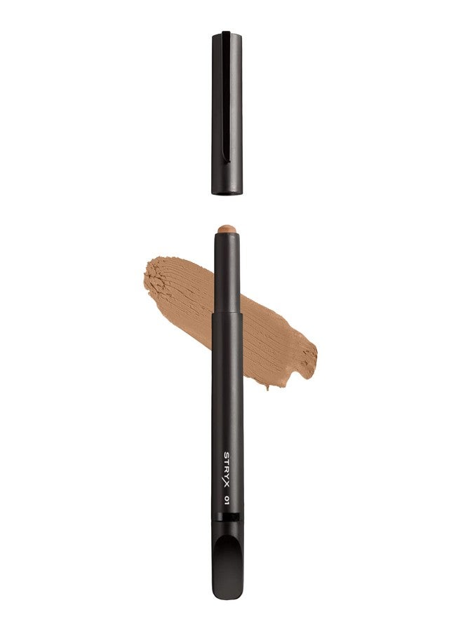 Stryx Concealer Stick Tool for Men, Medium Mahogany - Natural Pigments Hides Imperfections, Acne, Razor Burns, Scars, & Rosacea - Highly Adaptable Shades for Easy, Undetectable Coverage - Image 1