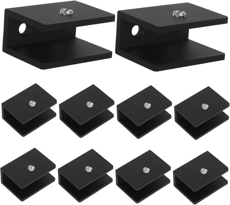 Heavy Duty Glass Shelf Brackets 10Pcs Square Clamp Holders With Pads For Secure Support - Image 2