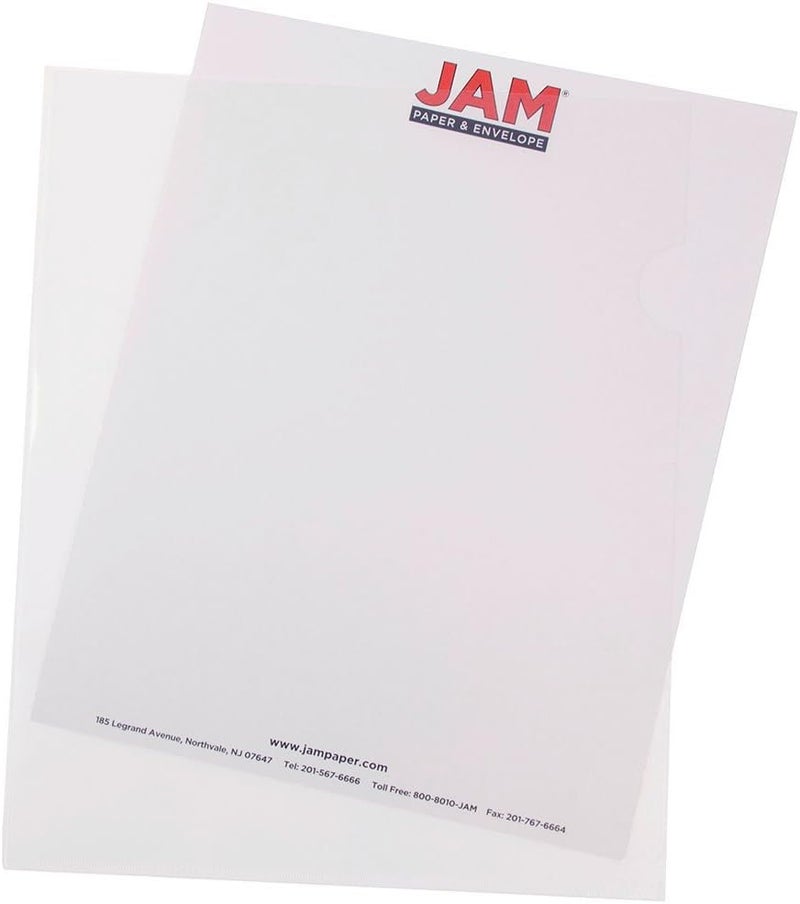 JAM Paper أكمام بلاستيكية - حجم رسالة - 9 × 11 1/2 - جيوب مشروع شفافة - 120 واقي صفحات بالجملة/عبوة - Image 1