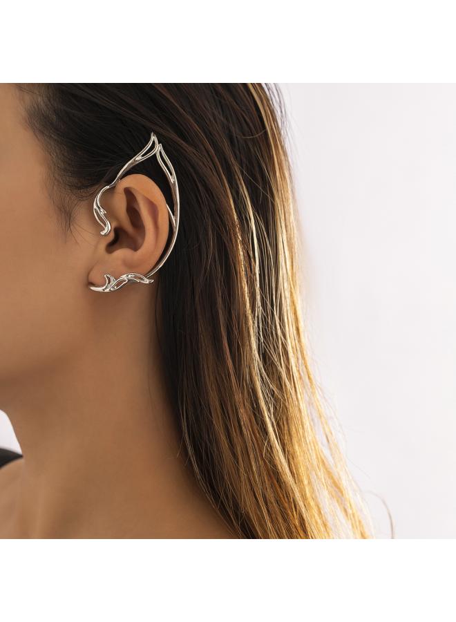 European And American Jewelry Personalized Creative Ear Clip Metal Three-dimensional Ear Hook All-match Earless Earrings High Sense 