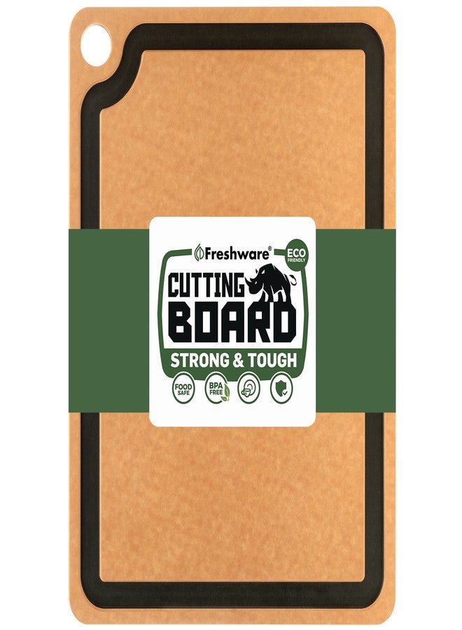 Freshware Cutting Board for Kitchen Dishwasher Safe, Wood Cutting Board, Natural Wood Fiber Composite, Juice Grooves, Non-Porous, Reversible, Extra Large, 17.3 x 12.8-inch, Natural Slate - Image 1