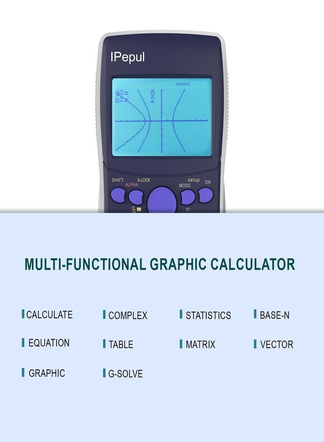 iPepul Scientific Calculators, Graphing Calculator 10 Modes (Complex, Statistics, Base-N, Equation, Table, Matrix, Vector, Graphic, G-Solve...),Ideal for School Supplies, Students, College, Teachers - Image 5