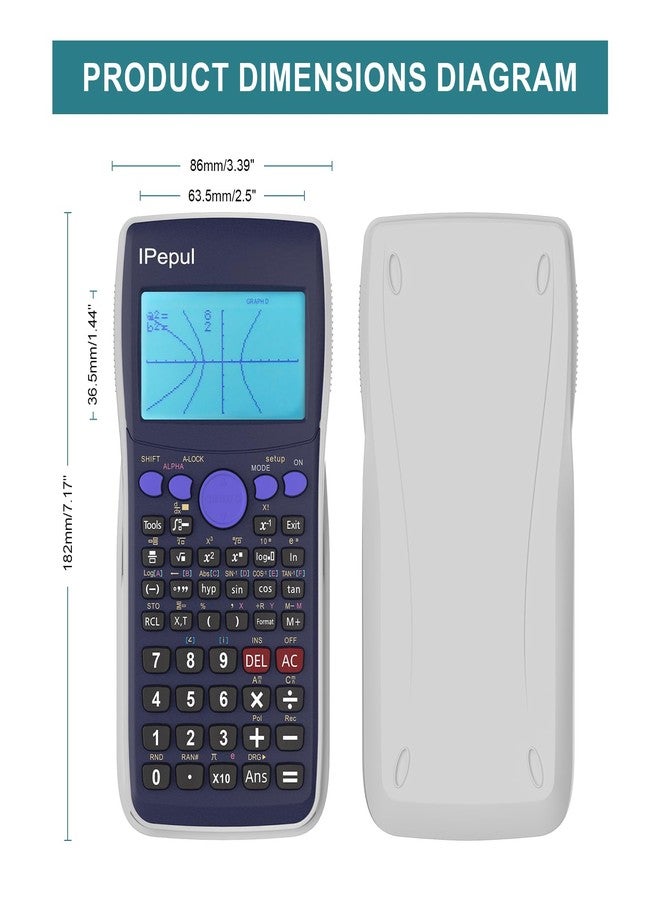 iPepul Scientific Calculators, Graphing Calculator 10 Modes (Complex, Statistics, Base-N, Equation, Table, Matrix, Vector, Graphic, G-Solve...),Ideal for School Supplies, Students, College, Teachers - Image 2