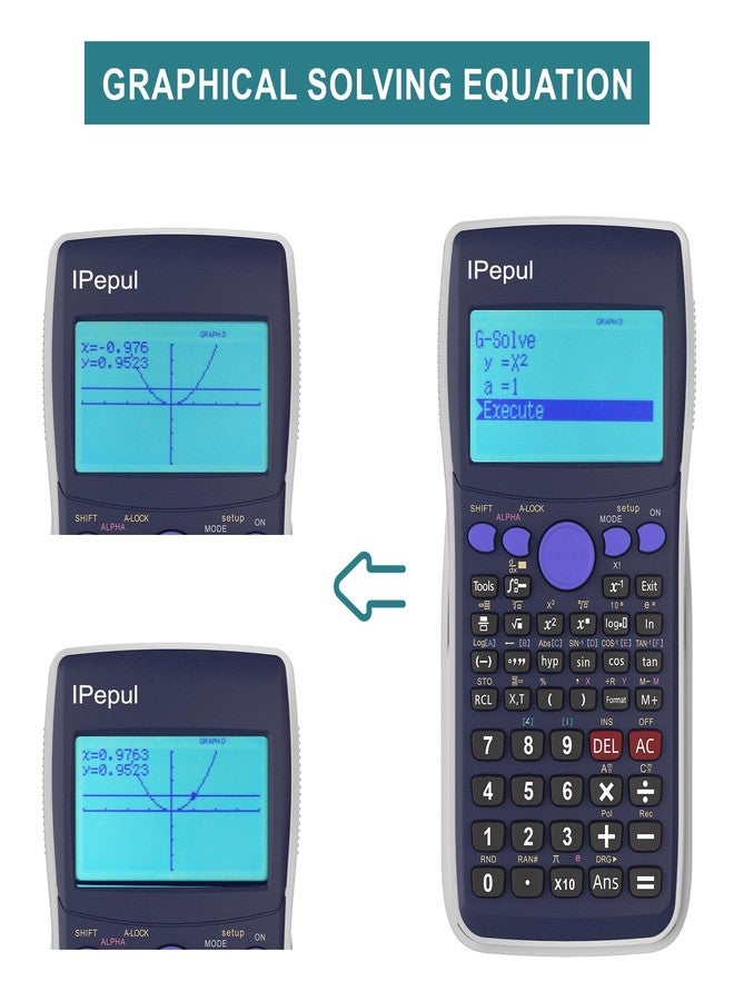 iPepul Scientific Calculators, Graphing Calculator 10 Modes (Complex, Statistics, Base-N, Equation, Table, Matrix, Vector, Graphic, G-Solve...),Ideal for School Supplies, Students, College, Teachers - Image 4