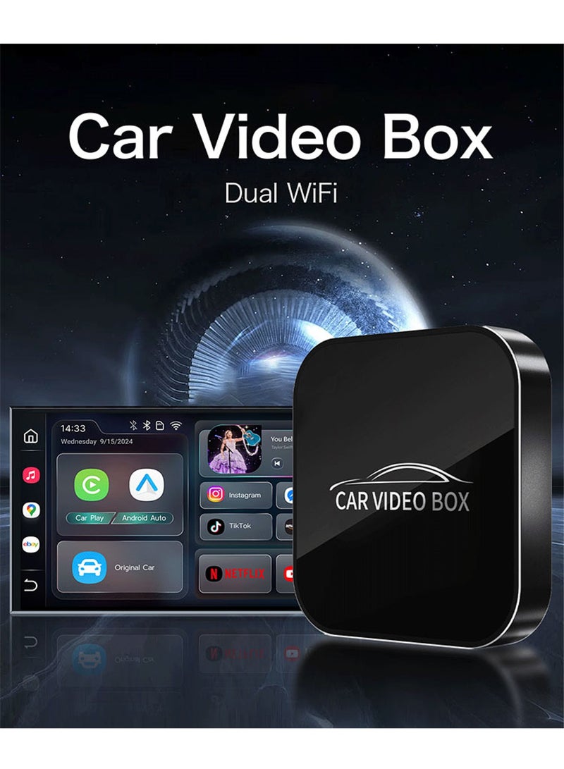 مي فازا صندوق سيارة ذكي 3 في 1 - يدعم CarPlay اللاسلكي وAndroid Auto اللاسلكي - نظام Android 12.0 مدمج - إطار من سبائك الألومنيوم - محول سيارة مع Netflix YouTube - صندوق فيديو السيارة - يدعم بطاقة TF - يحول CarPlay السلكي إلى لاسلكي لأجهزة iPhone / Android - Image 2