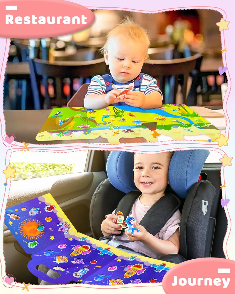 Benresive Reusable Sticker Book for Toddlers 2-4 Years, 3 Sets Travel Stickers for Kids, Waterproof Sticker Books for Toddlers 1-3, Crafts Activities for Todddlers 1-3 2-4 3-5 - Image 3