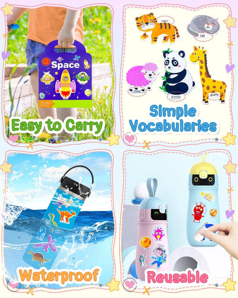 Benresive Reusable Sticker Book for Toddlers 2-4 Years, 3 Sets Travel Stickers for Kids, Waterproof Sticker Books for Toddlers 1-3, Crafts Activities for Todddlers 1-3 2-4 3-5 - Image 5