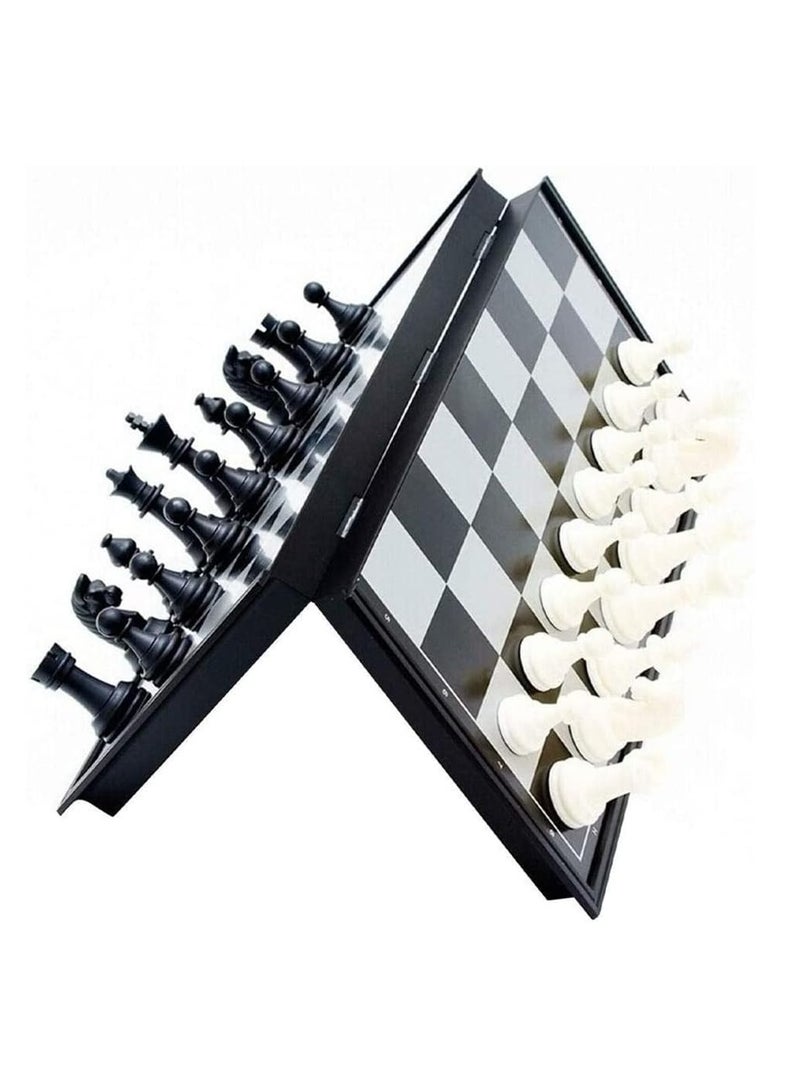Chess Board Set Game, Magnetic Chess Piece Set with Chess Folding/Portable Storage Board, Traditional Game, Educational Toys for Kids/Children/Adults Gift (Black/White, 32x32x2cm)  - Image 2