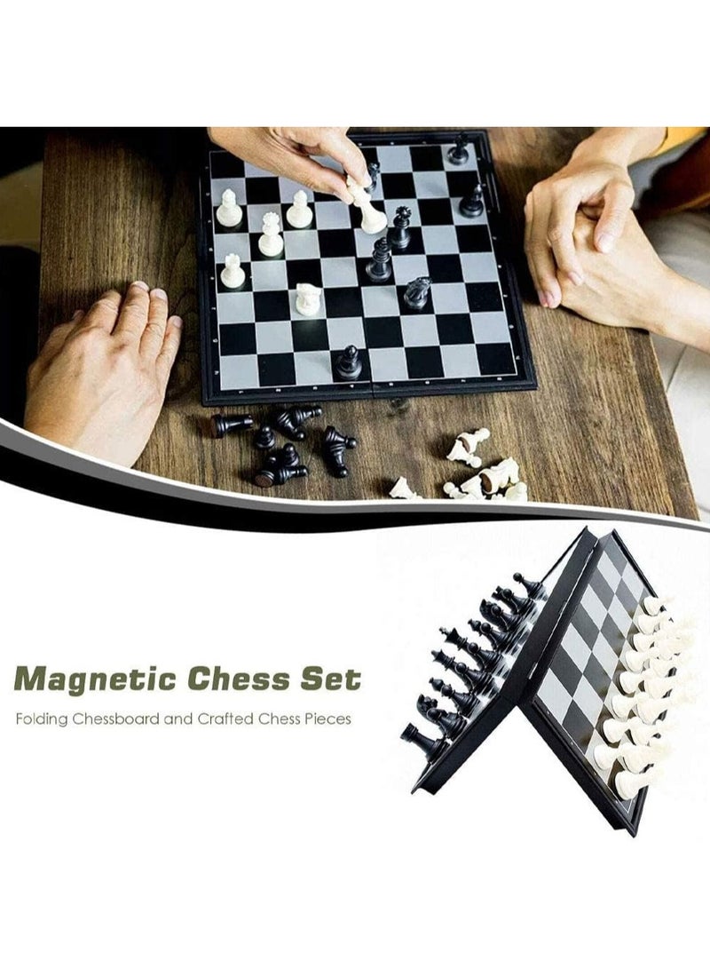 Chess Board Set Game, Magnetic Chess Piece Set with Chess Folding/Portable Storage Board, Traditional Game, Educational Toys for Kids/Children/Adults Gift (Black/White, 32x32x2cm)  - Image 4