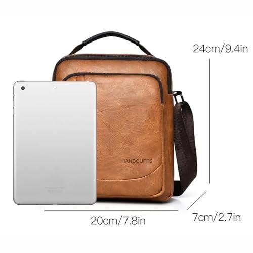 Handcuffs Sling Bag for Men & Women | Vegan Leather Waterproof Lightweight & Stylish Shoulder Bag with One Strap |Comfortable Side Bag for Travel | Office | Biking (Black) - Image 2
