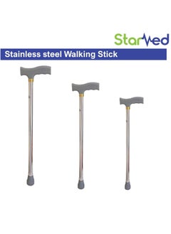 STARMED StarMed Stainless Steel Walking Stick, Long & powerful handle, Adjustable, Strong base, walking stick  - Image 3