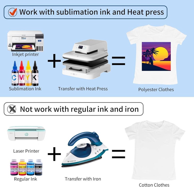 HTVRONT Sublimation Paper 13x19 Inch - 120 Sheets Easy to Transfer Sublimation Paper for T-shirts, Tumblers, Mugs (A3+) - Image 5