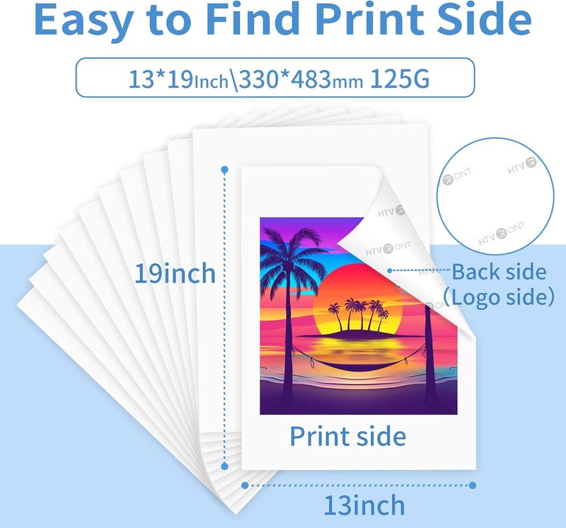 HTVRONT Sublimation Paper 13x19 Inch - 120 Sheets Easy to Transfer Sublimation Paper for T-shirts, Tumblers, Mugs (A3+) - Image 4