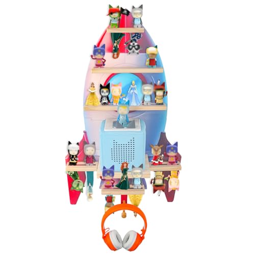Taladad for Toniebox 2/1, Tonie Shelf Wall Mounted,Tonies Figures Tonies Storage,Magnetic Wooden Floating Shelves Compatible with Tonie Box Player Character for Children Room - Image 1