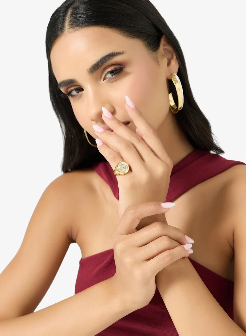 GUESS  G Crystal Logo Ring for Women | Best Price UAE