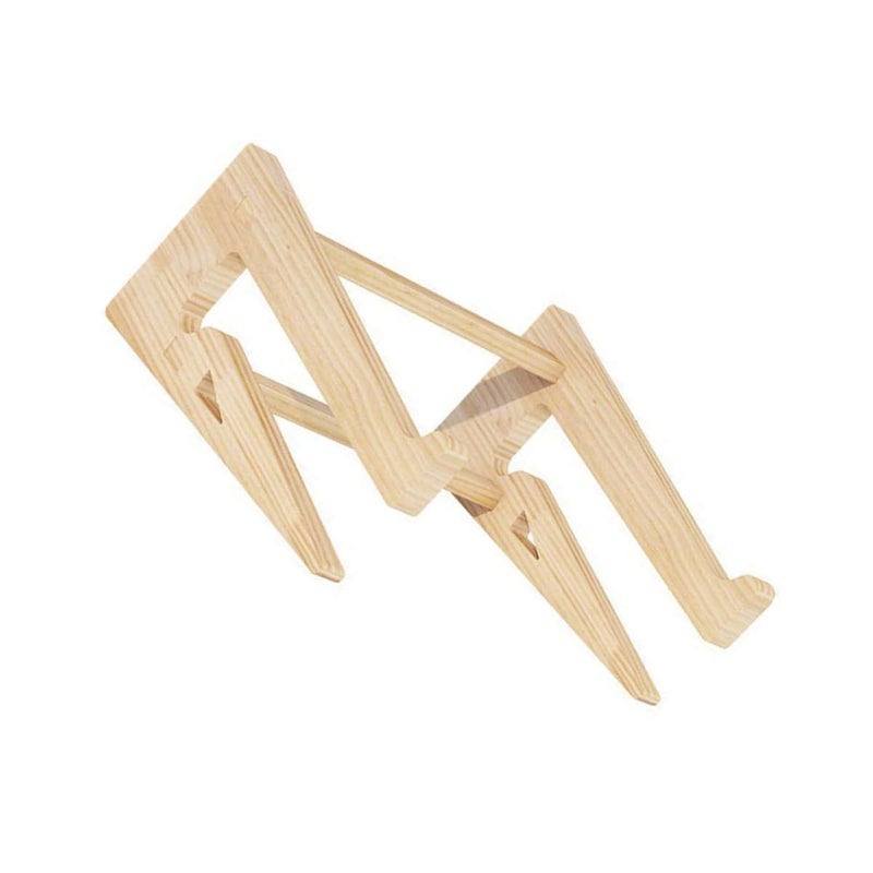 Khaki Adjustable Wooden Laptop Stand for 12-14.7 Inch Notebooks Home Office - Image 2