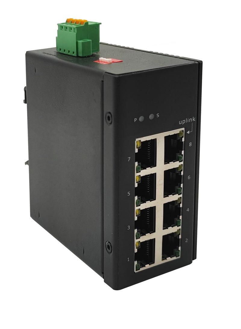 درجة الحرارة واسعة الجهد التوصيل والتشغيل معدني مزدوج العاصمة امدادات الطاقة مدخلات زائدة وموثوقية عالية وقوية تفتخر واسعة  ثمانية جيجابت إيثرنت الصناعية التبديل غير إدارة الشبكة دليل السكك الحديدية تركيب غلاف - Image 2