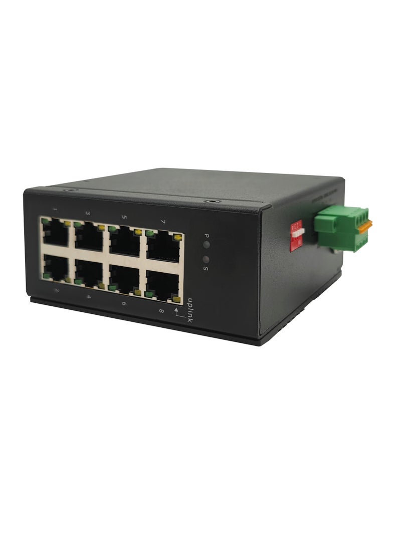 درجة الحرارة واسعة الجهد التوصيل والتشغيل معدني مزدوج العاصمة امدادات الطاقة مدخلات زائدة وموثوقية عالية وقوية تفتخر واسعة  ثمانية جيجابت إيثرنت الصناعية التبديل غير إدارة الشبكة دليل السكك الحديدية تركيب غلاف - Image 4