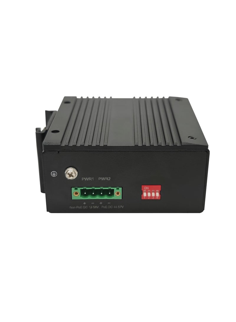 درجة الحرارة واسعة الجهد التوصيل والتشغيل معدني مزدوج العاصمة امدادات الطاقة مدخلات زائدة وموثوقية عالية وقوية تفتخر واسعة  ثمانية جيجابت إيثرنت الصناعية التبديل غير إدارة الشبكة دليل السكك الحديدية تركيب غلاف - Image 5