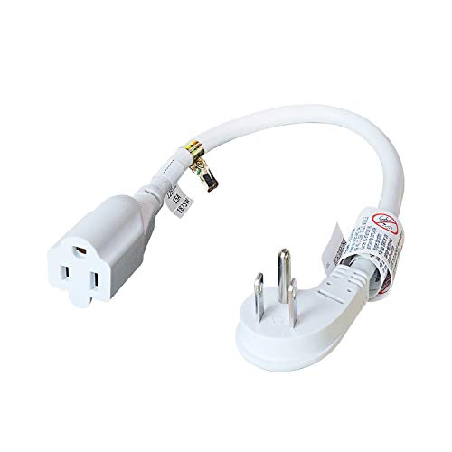FIRMERST 1875W Low Profile Flat Plug 1Ft Extension Cord 14AWG 15A White - Image 1