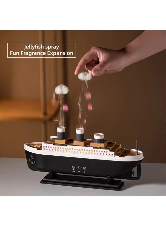 ELTRAZONE Titanic Ship Model Essential Oil Diffuser & Humidifier – 250ml Cool Mist Aroma Diffuser, Vintage Ship Design, Ultrasonic Air Humidifier, Decorative Night Light for Bedroom, Office & Home - Image 5