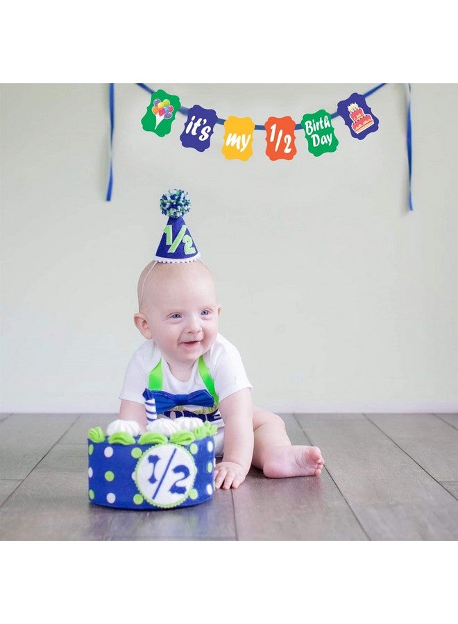 Syga Half Month, 1/2 Month Baby Birthday Banner of Birthday Party Decoration Photo Shoot Banner - Multicolor