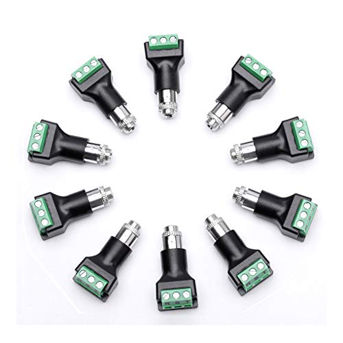 Arnorin 3.5mm Panel Mount Jack Female Terminal Block Stereo Connector 10 Pack - Image 1