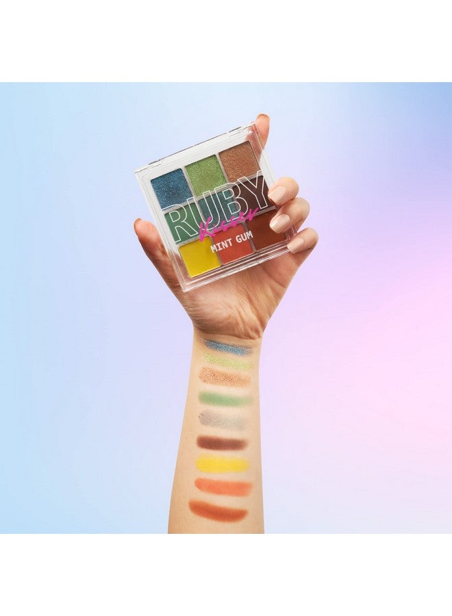 Ruby Kisses Eyeshadow Palette Highly Pigmented Eye Makeup 9 Shades Matte Shimmer Metallic Eyeshadow Palette Festival Eye Makeup (Mint Gum) - Image 5