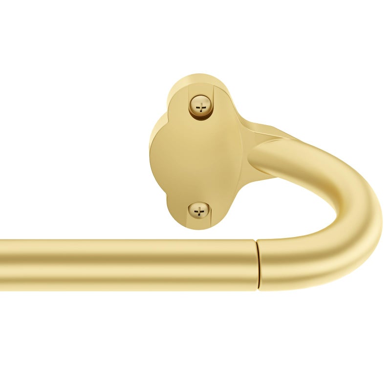 JRZOO Wrap Around Blackout Curtain Rod 30-45 Inch (2.5-3.75 Ft), 5/8" Adjustable Curved Window Rod for Room Darkening, Modern Single Drapery Rod for Bedroom Windows, Gold - Image 1