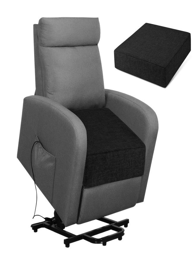 FlyGulls Recliner Cushions for Elderly 20"x20"x5" Extra Large Seat Cushion for Couch Armchair Wicker Chairs Square Chair Cushions with Non-Slip Backing and Textured Washable Cover Black - Image 1